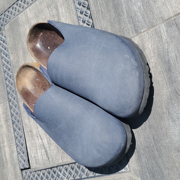 Birkenstock Shoes - Birkenstock Birki's Slip On Mules Blue Leather size 37 (US 6W)